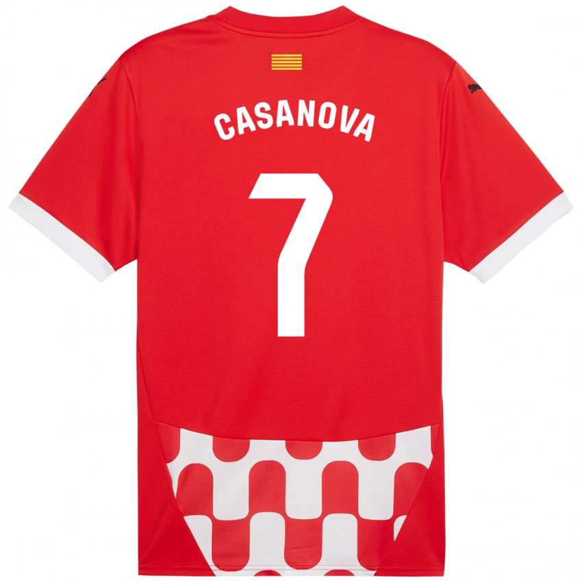 Niño Camiseta Àstrid Casanova #7 Rojo Blanco 1ª Equipación 2024/25 La Camisa Argentina