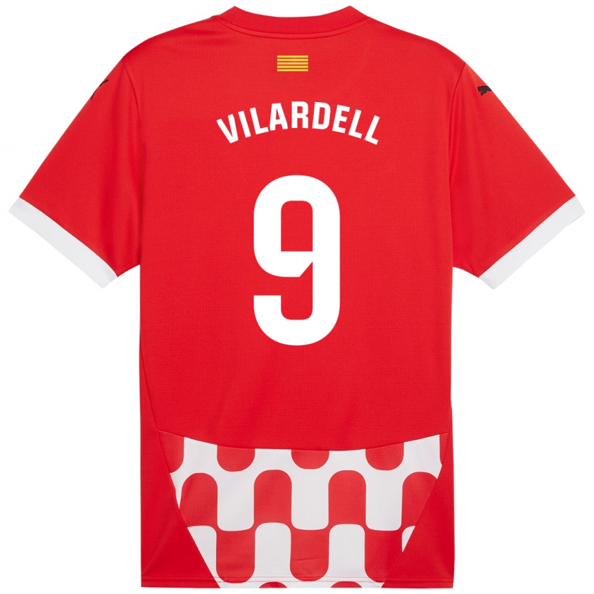 Niño Camiseta Júlia Vilardell #9 Rojo Blanco 1ª Equipación 2024/25 La Camisa Argentina