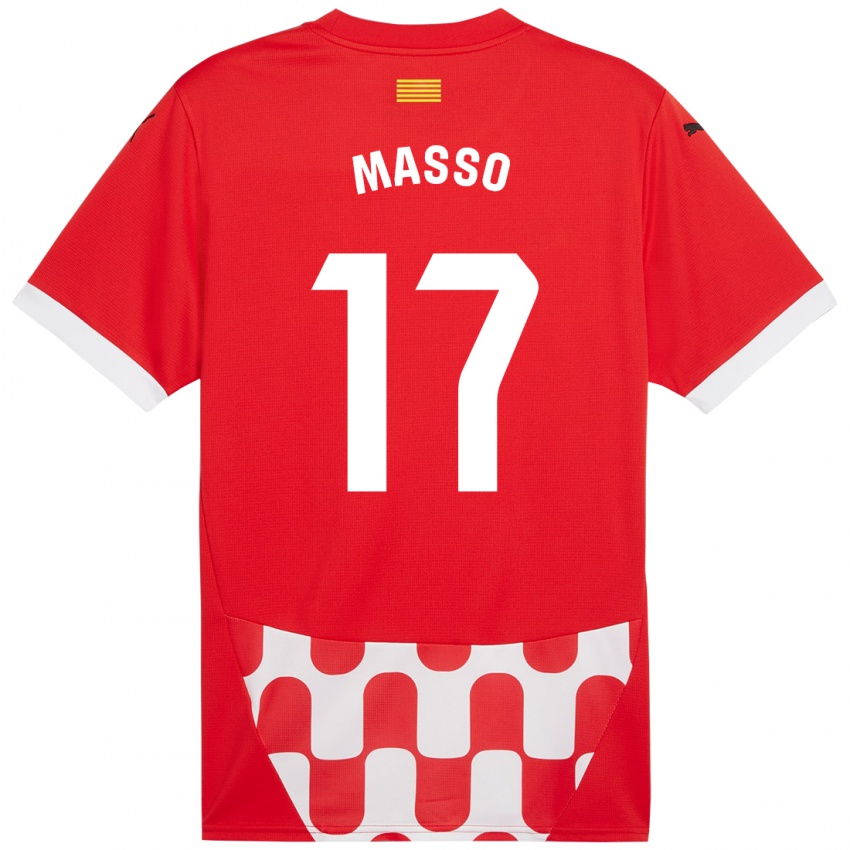 Niño Camiseta Ainoa Massó #17 Rojo Blanco 1ª Equipación 2024/25 La Camisa Argentina