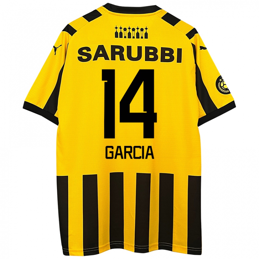 Niño Camiseta Damián García #14 Amarillo Negro 1ª Equipación 2024/25 La Camisa Argentina