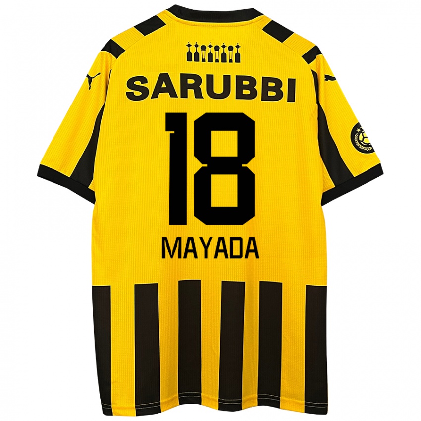 Niño Camiseta Camilo Mayada #18 Amarillo Negro 1ª Equipación 2024/25 La Camisa Argentina