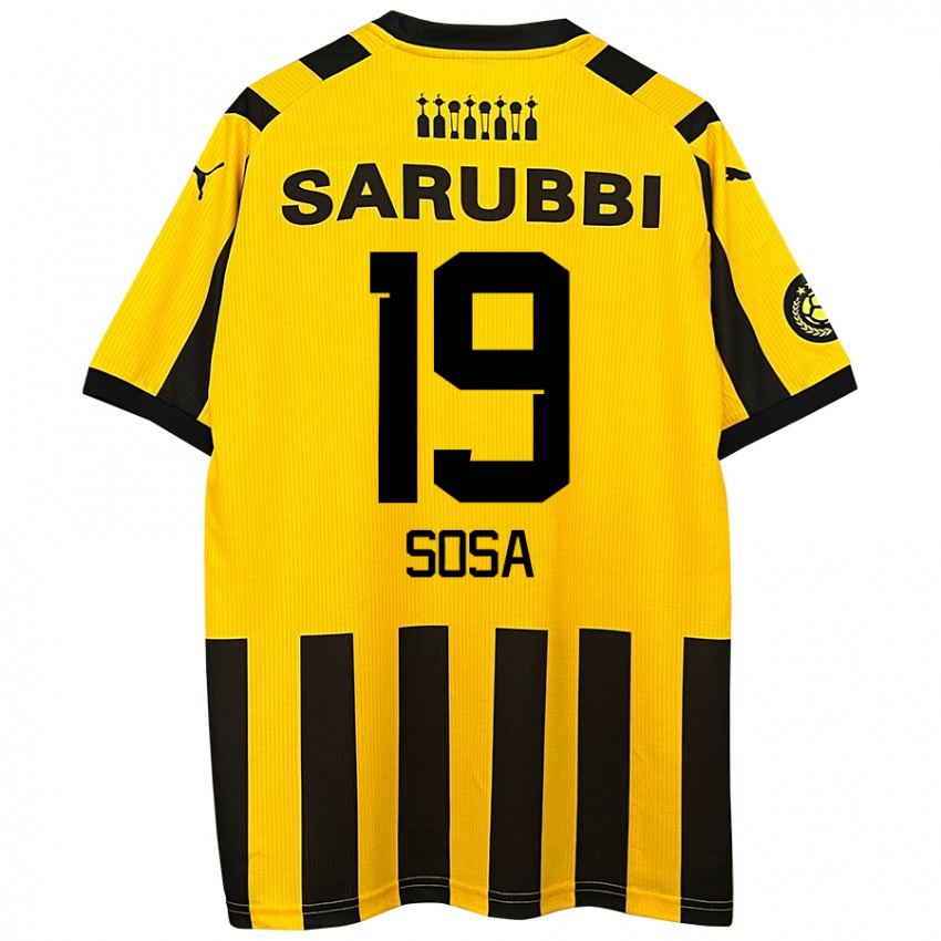 Niño Camiseta Diego Sosa #19 Amarillo Negro 1ª Equipación 2024/25 La Camisa Argentina