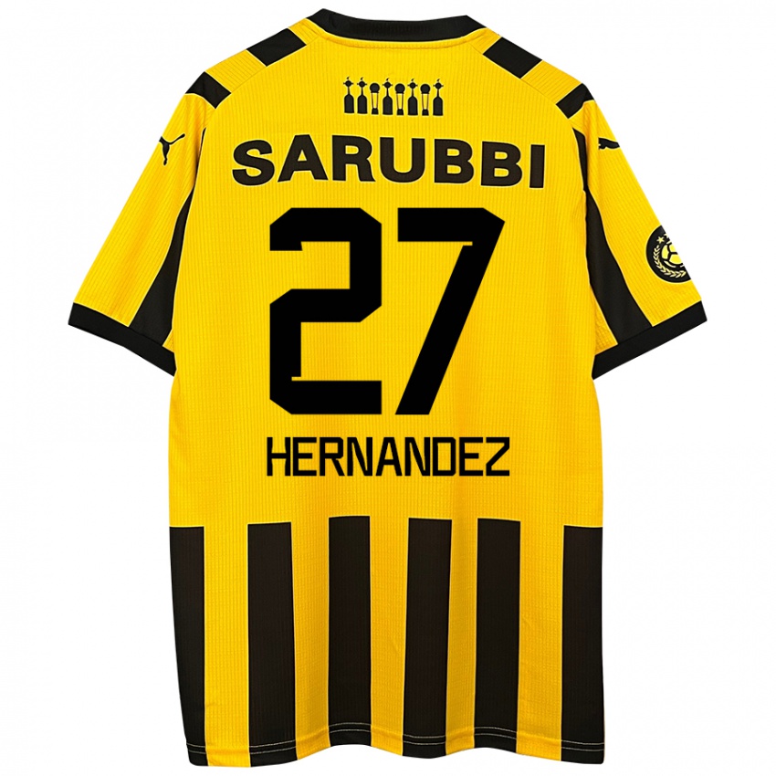 Niño Camiseta Lucas Hernández #27 Amarillo Negro 1ª Equipación 2024/25 La Camisa Argentina