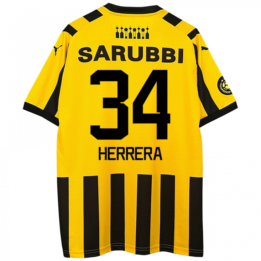 Niño Camiseta Nahuel Herrera #34 Amarillo Negro 1ª Equipación 2024/25 La Camisa Argentina