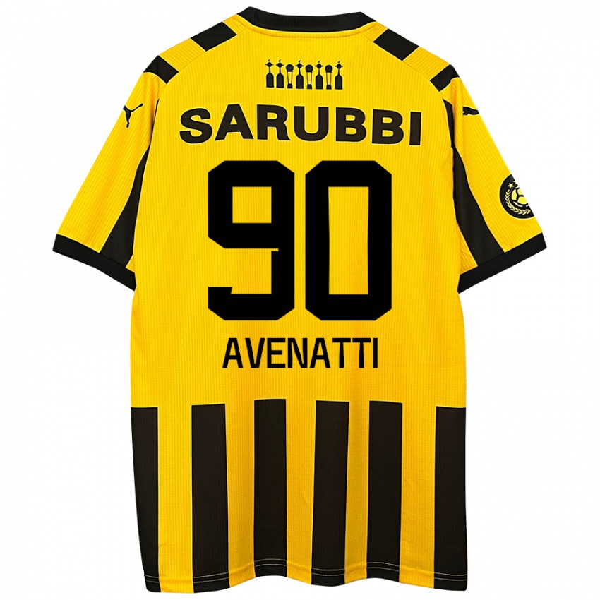 Niño Camiseta Felipe Avenatti #90 Amarillo Negro 1ª Equipación 2024/25 La Camisa Argentina