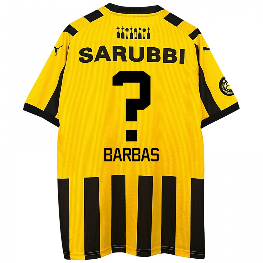 Niño Camiseta Germán Barbas #0 Amarillo Negro 1ª Equipación 2024/25 La Camisa Argentina