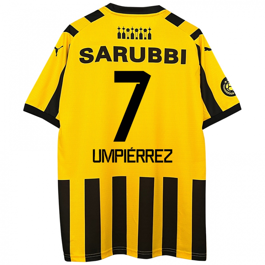 Niño Camiseta Leandro Umpiérrez #7 Amarillo Negro 1ª Equipación 2024/25 La Camisa Argentina