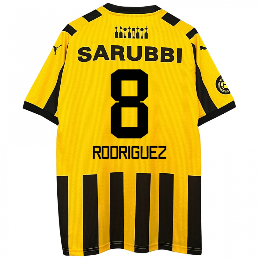 Niño Camiseta Sebastián Rodríguez #8 Amarillo Negro 1ª Equipación 2024/25 La Camisa Argentina