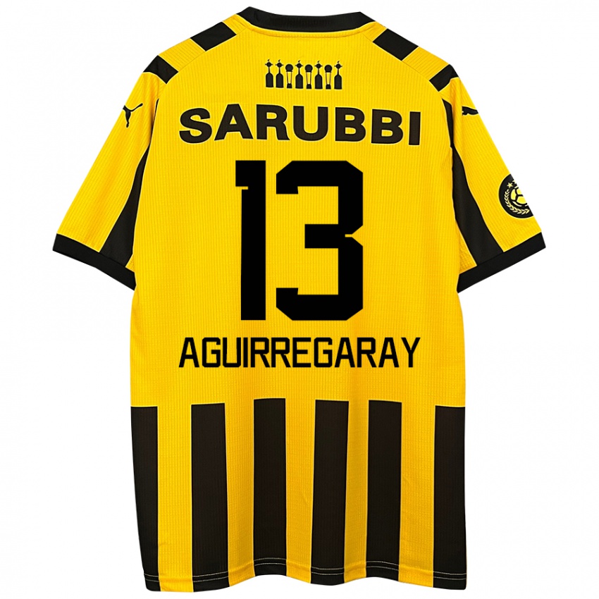 Niño Camiseta Matías Aguirregaray #13 Amarillo Negro 1ª Equipación 2024/25 La Camisa Argentina