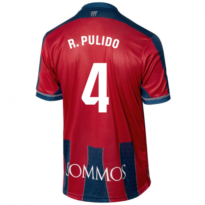 Niño Camiseta Rubén Pulido #4 Rojo Azul 1ª Equipación 2024/25 La Camisa Argentina