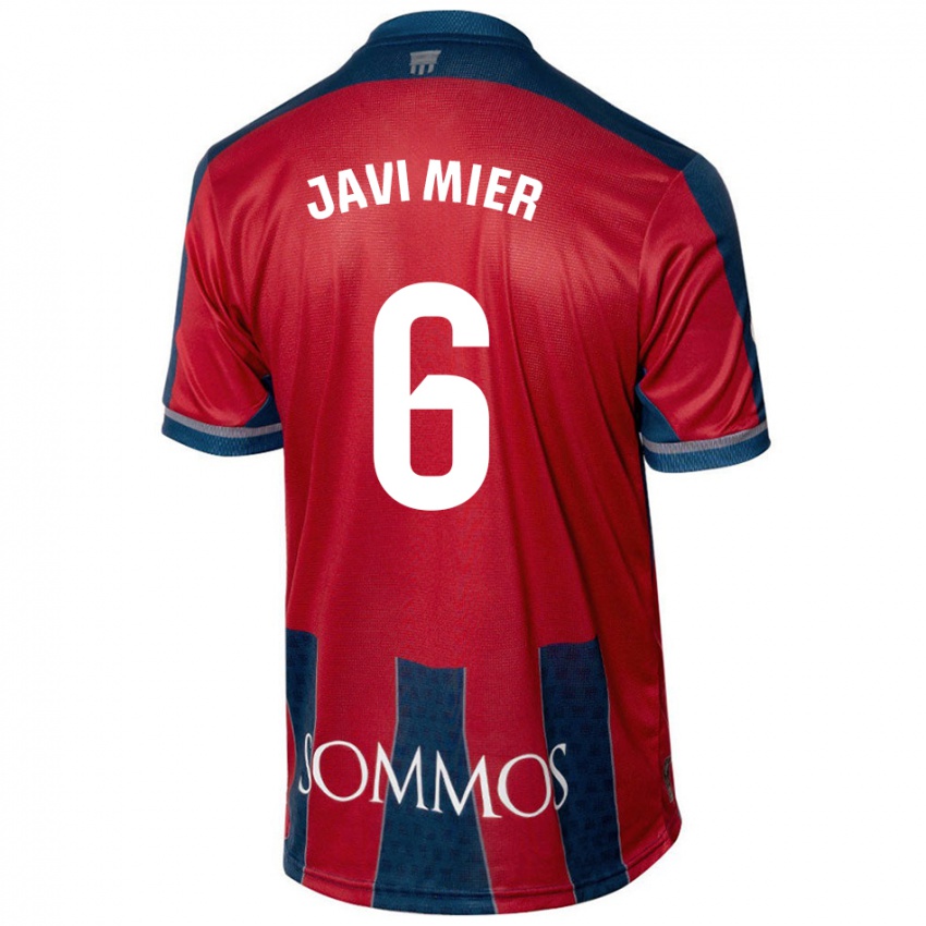 Niño Camiseta Javi Mier #6 Rojo Azul 1ª Equipación 2024/25 La Camisa Argentina