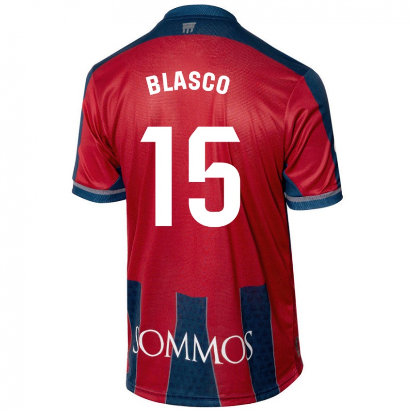 Niño Camiseta Jérémy Blasco #15 Rojo Azul 1ª Equipación 2024/25 La Camisa Argentina