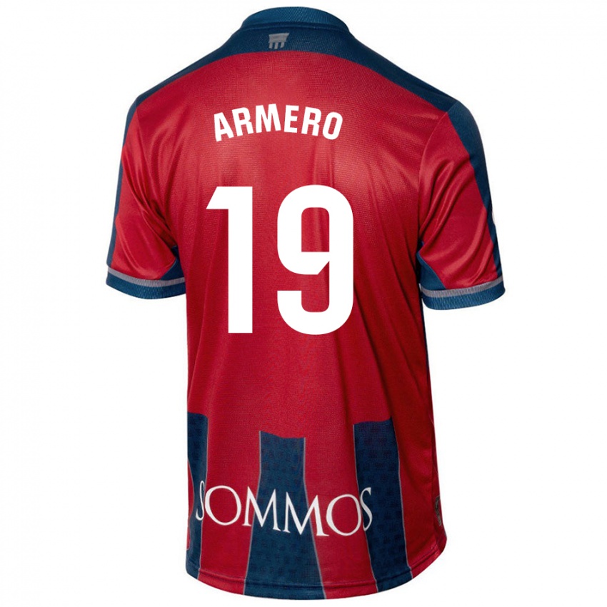 Niño Camiseta Sergi Armero #19 Rojo Azul 1ª Equipación 2024/25 La Camisa Argentina