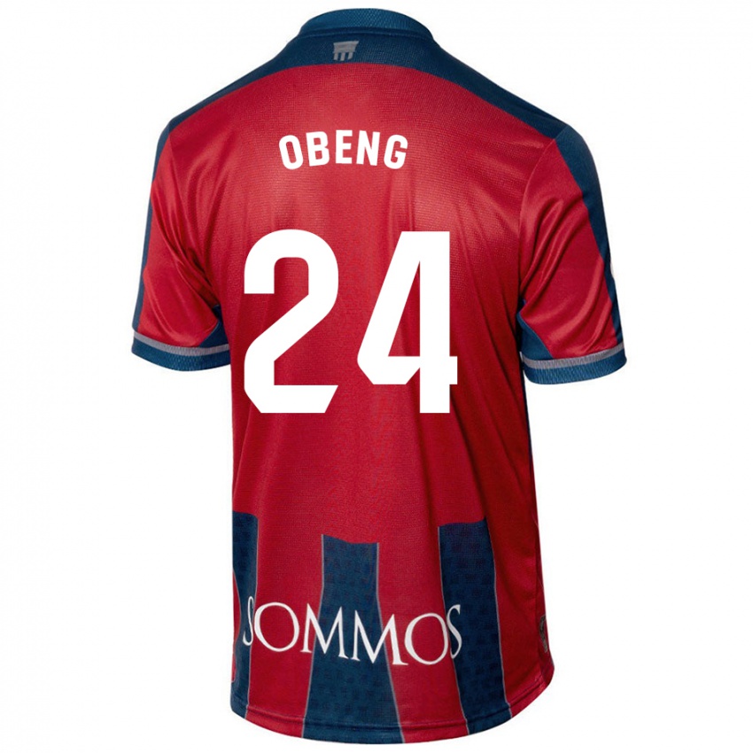 Niño Camiseta Samuel Obeng #24 Rojo Azul 1ª Equipación 2024/25 La Camisa Argentina