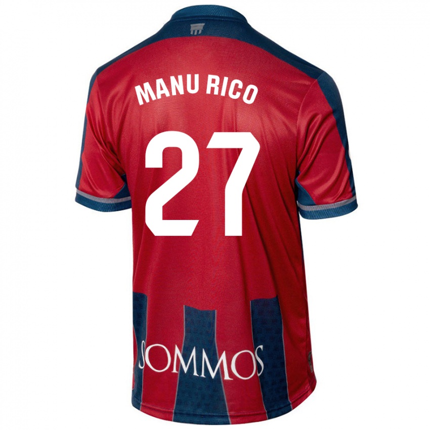 Niño Camiseta Manu Rico #27 Rojo Azul 1ª Equipación 2024/25 La Camisa Argentina