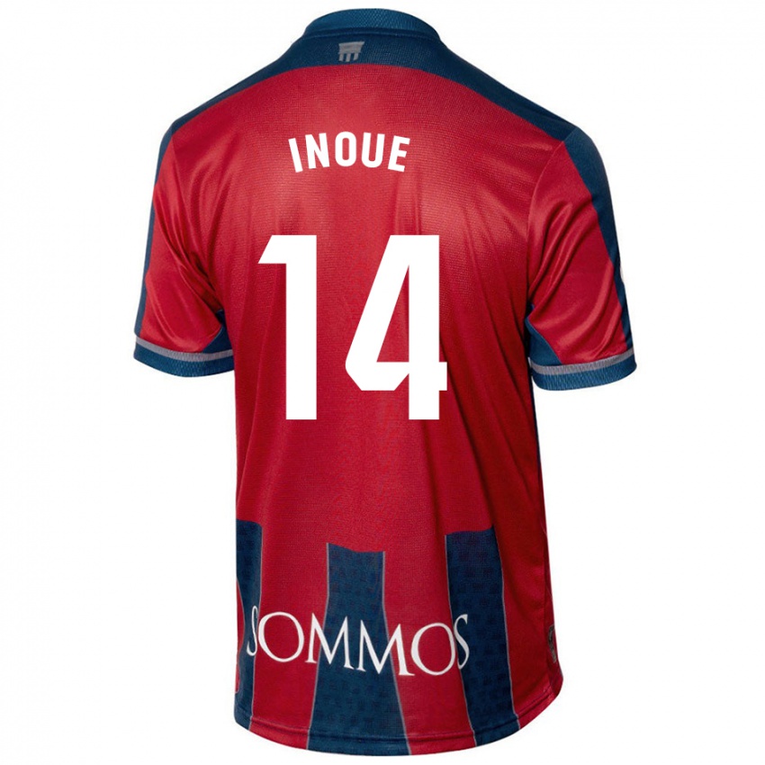 Niño Camiseta Moe Inoue #14 Rojo Azul 1ª Equipación 2024/25 La Camisa Argentina