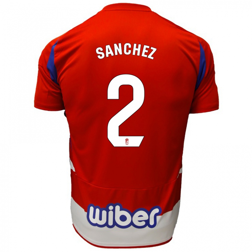 Niño Camiseta Rubén Sánchez #2 Rojo Blanco Azul 1ª Equipación 2024/25 La Camisa Argentina