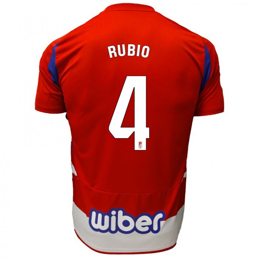 Niño Camiseta Miguel Rubio #4 Rojo Blanco Azul 1ª Equipación 2024/25 La Camisa Argentina