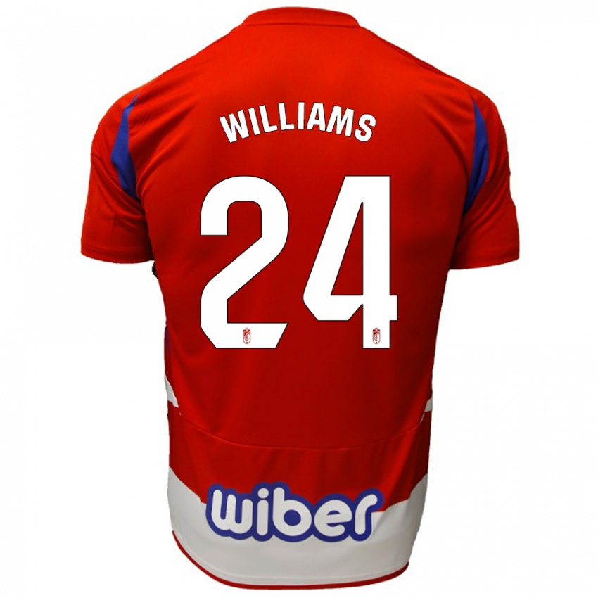 Niño Camiseta Loïc Williams #24 Rojo Blanco Azul 1ª Equipación 2024/25 La Camisa Argentina