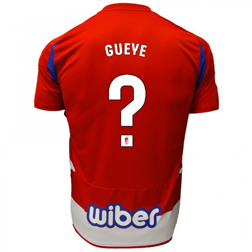 Niño Camiseta David Gueye #0 Rojo Blanco Azul 1ª Equipación 2024/25 La Camisa Argentina