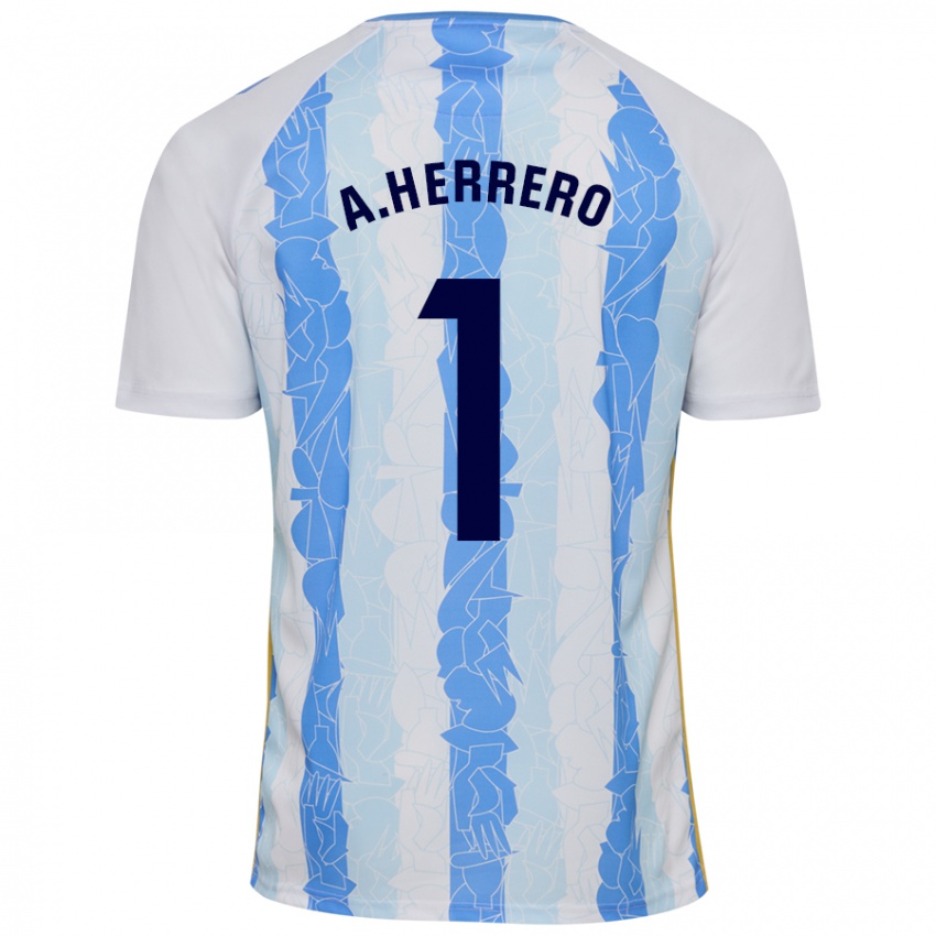 Niño Camiseta Alfonso Herrero #1 Blanco Azul 1ª Equipación 2024/25 La Camisa Argentina