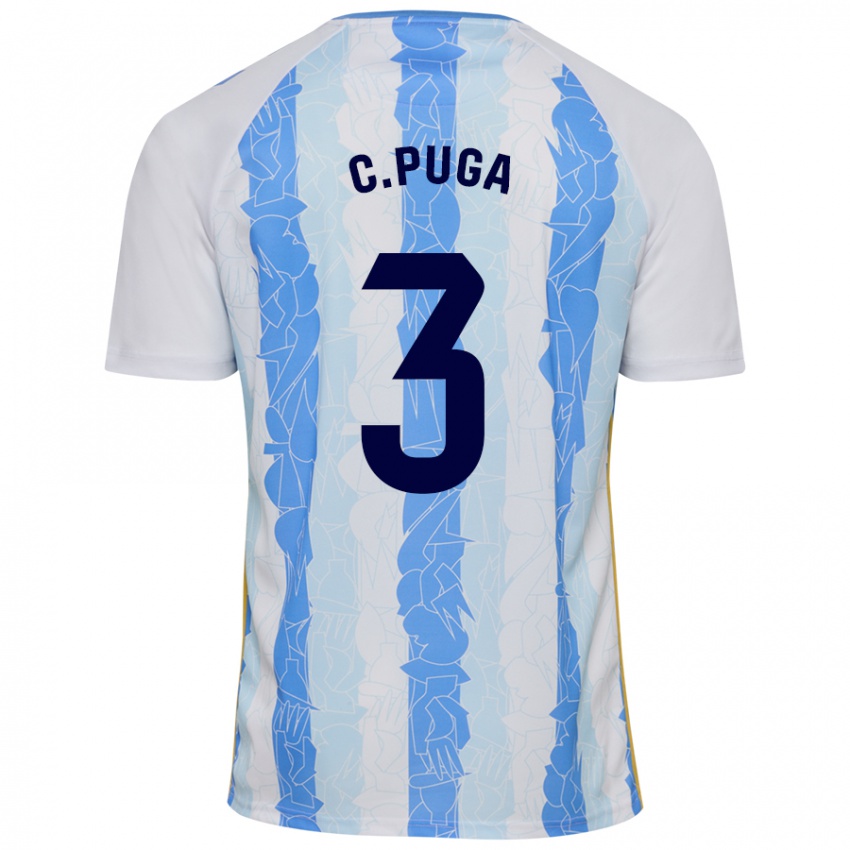 Niño Camiseta Carlos Puga #3 Blanco Azul 1ª Equipación 2024/25 La Camisa Argentina