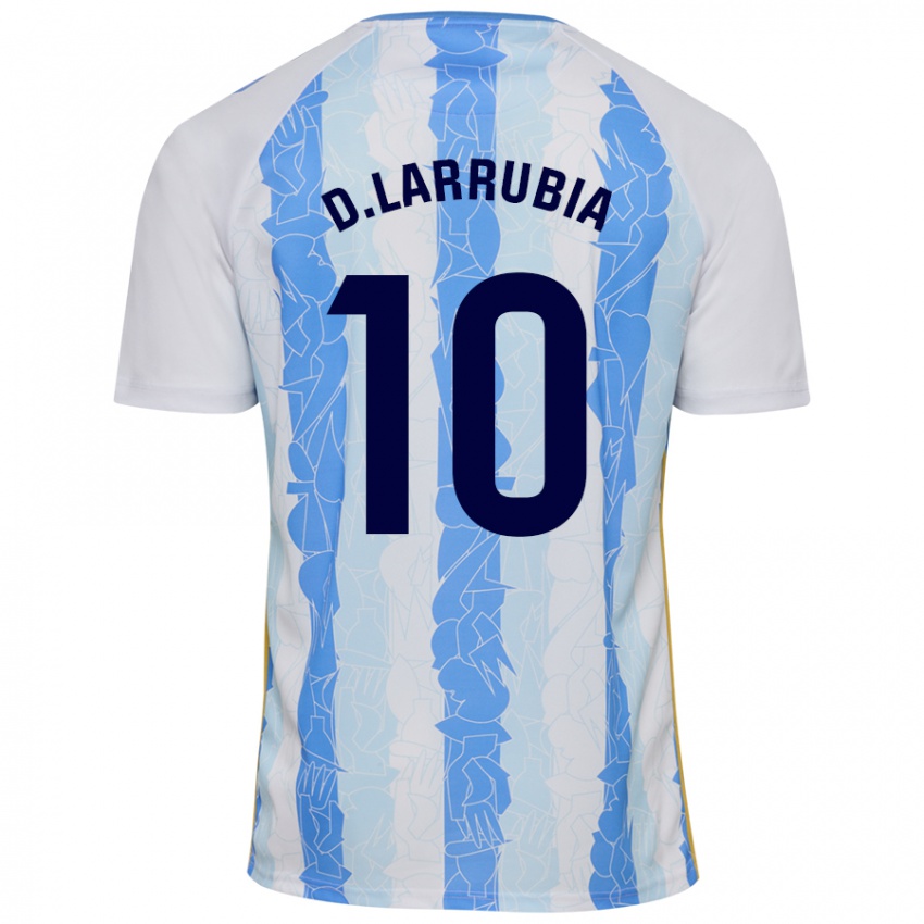 Niño Camiseta David Larrubia #10 Blanco Azul 1ª Equipación 2024/25 La Camisa Argentina