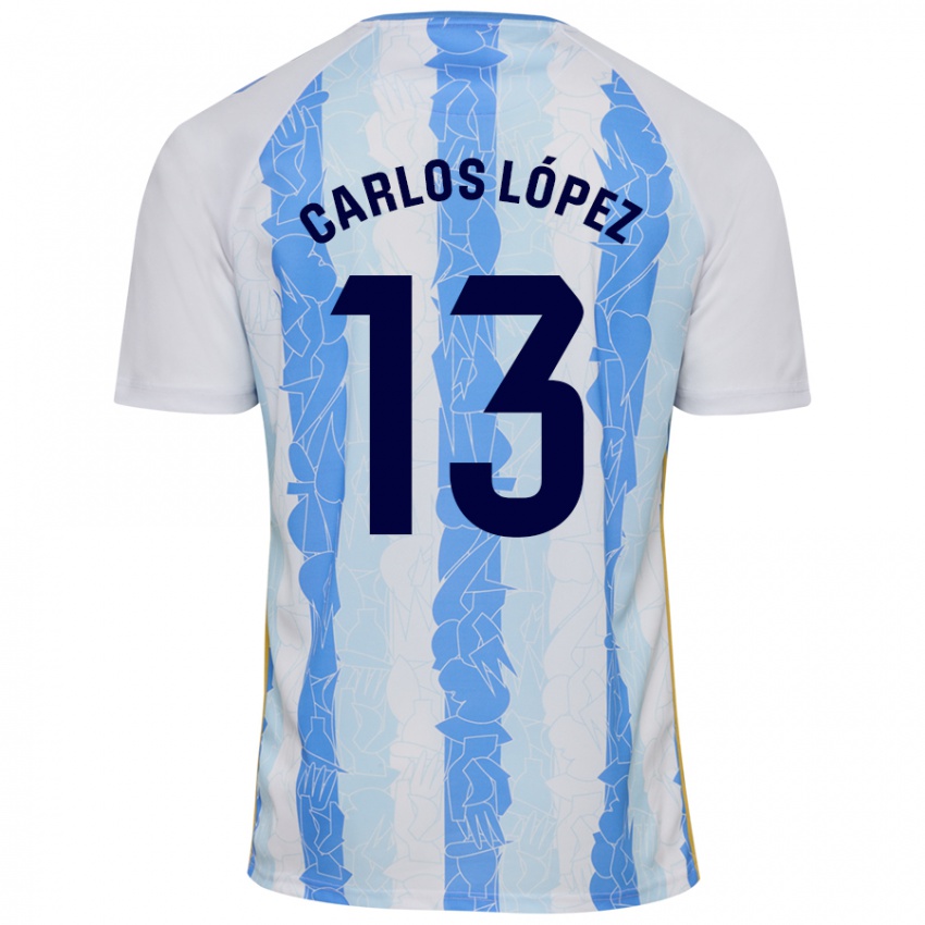 Niño Camiseta Carlos López #13 Blanco Azul 1ª Equipación 2024/25 La Camisa Argentina