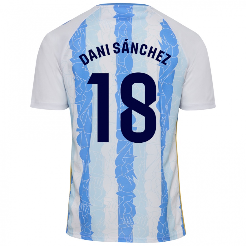 Niño Camiseta Dani Sánchez #18 Blanco Azul 1ª Equipación 2024/25 La Camisa Argentina