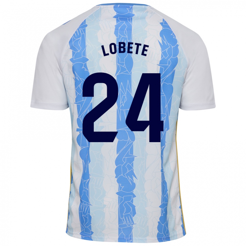 Niño Camiseta Julen Lobete #24 Blanco Azul 1ª Equipación 2024/25 La Camisa Argentina