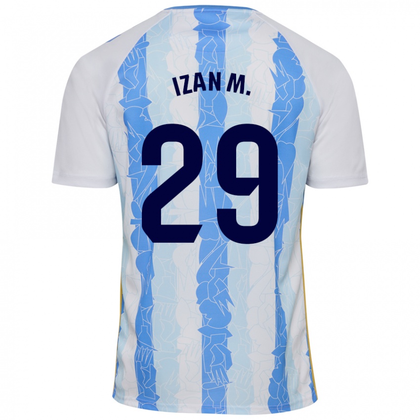 Niño Camiseta Izan Merino #29 Blanco Azul 1ª Equipación 2024/25 La Camisa Argentina