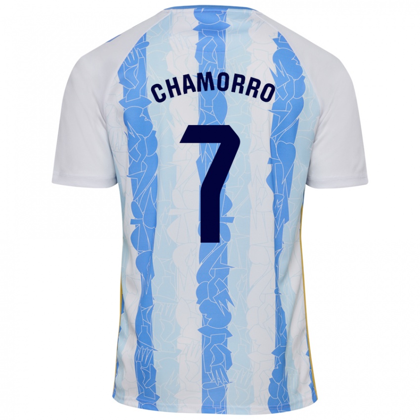 Niño Camiseta Alexis Chamorro #7 Blanco Azul 1ª Equipación 2024/25 La Camisa Argentina