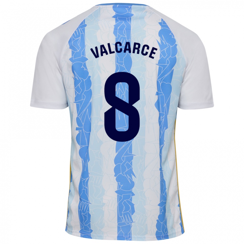 Niño Camiseta Alejandro Valcarce #8 Blanco Azul 1ª Equipación 2024/25 La Camisa Argentina