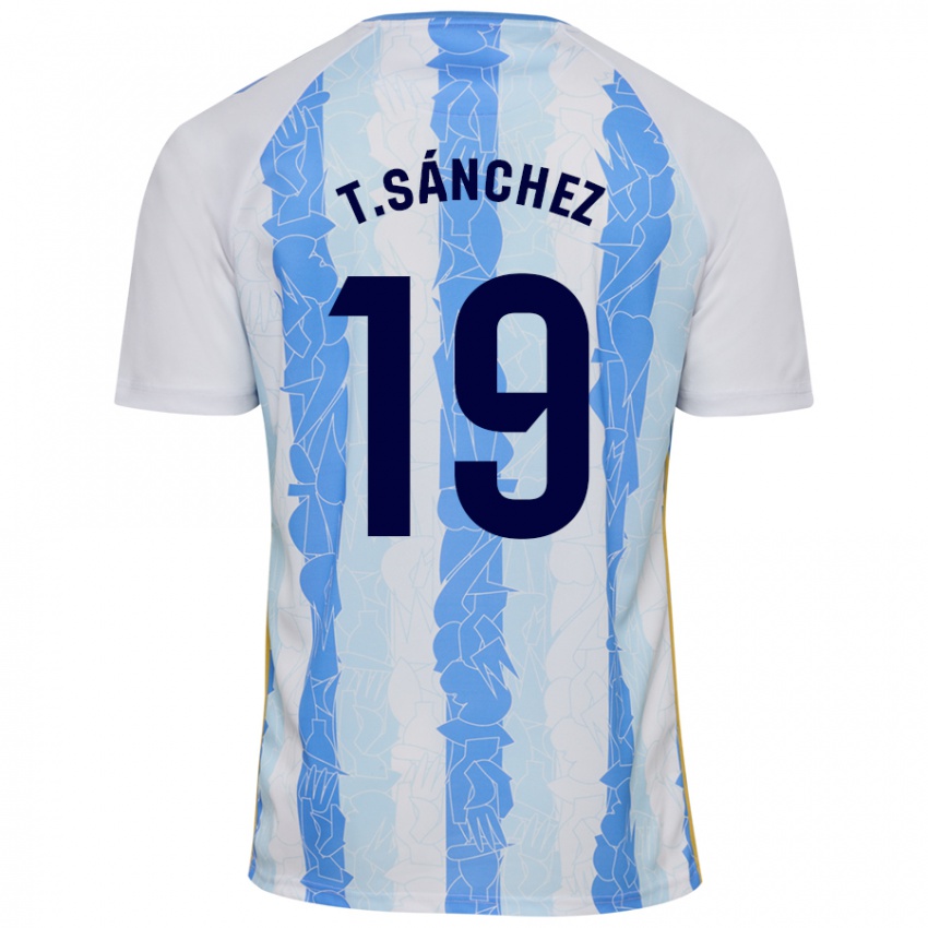 Niño Camiseta Toni Sánchez #19 Blanco Azul 1ª Equipación 2024/25 La Camisa Argentina