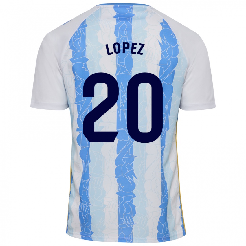 Niño Camiseta Adri López #20 Blanco Azul 1ª Equipación 2024/25 La Camisa Argentina