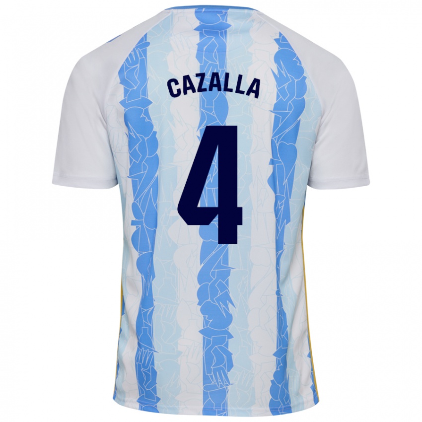 Niño Camiseta Marta Cazalla #4 Blanco Azul 1ª Equipación 2024/25 La Camisa Argentina