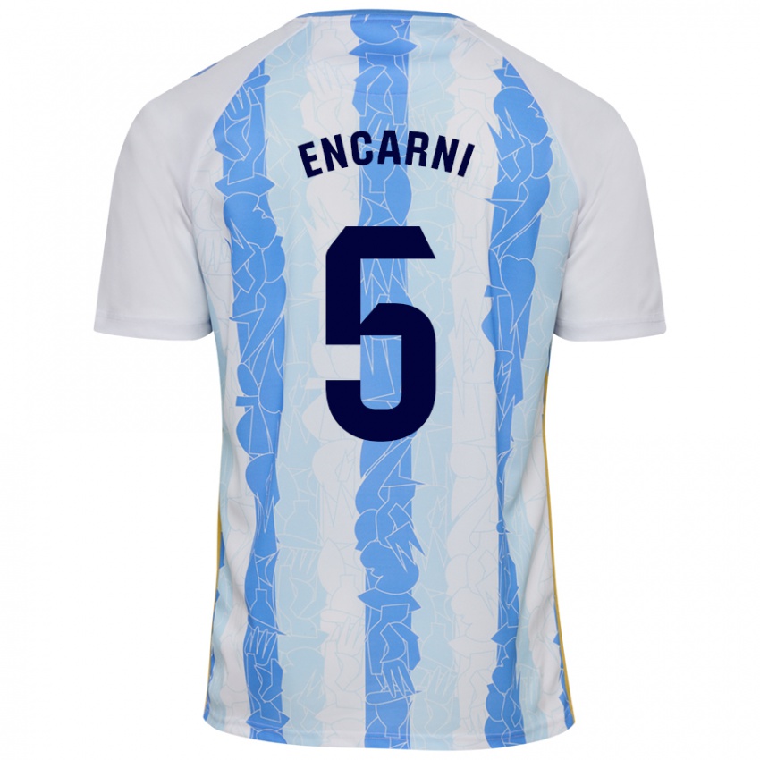 Niño Camiseta Encarni #5 Blanco Azul 1ª Equipación 2024/25 La Camisa Argentina