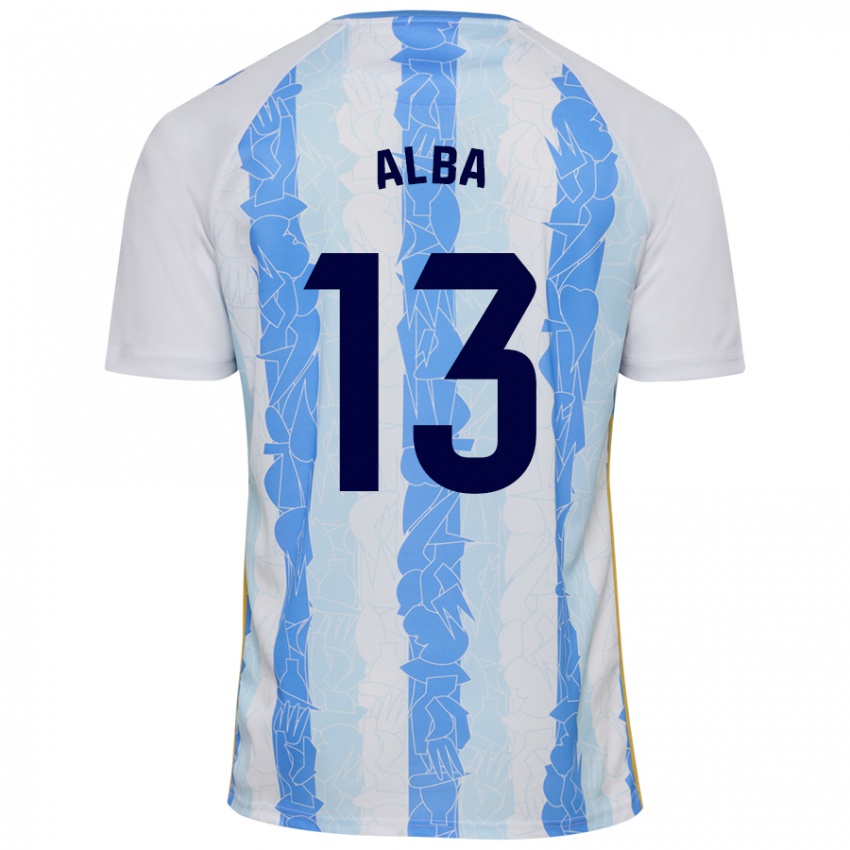 Niño Camiseta Alba #13 Blanco Azul 1ª Equipación 2024/25 La Camisa Argentina