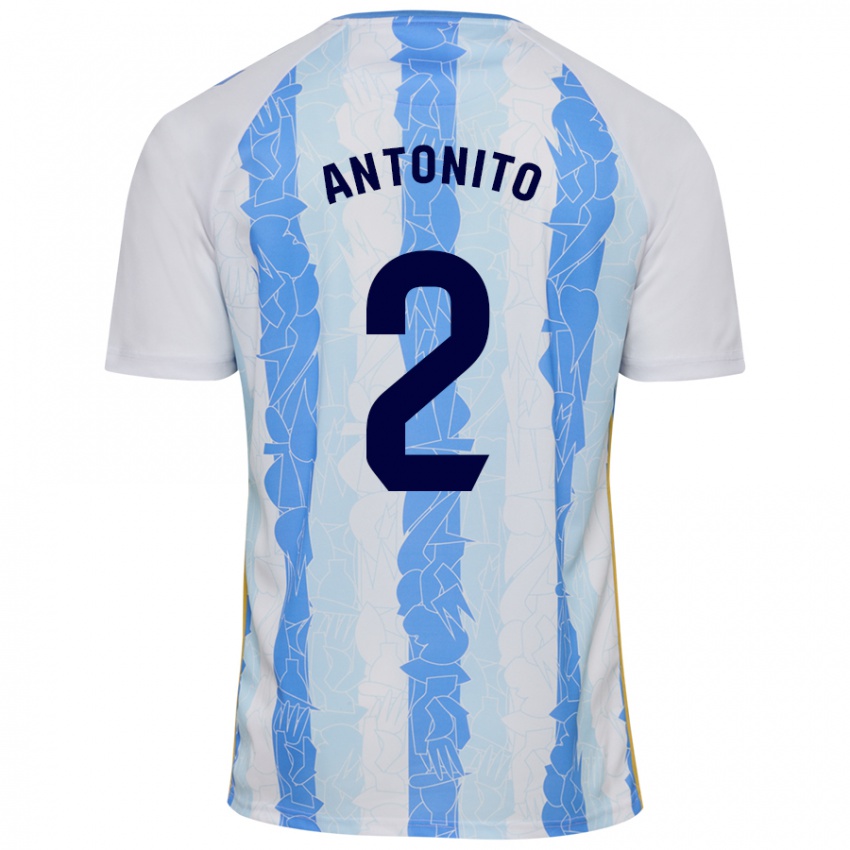 Niño Camiseta Antoñito #2 Blanco Azul 1ª Equipación 2024/25 La Camisa Argentina