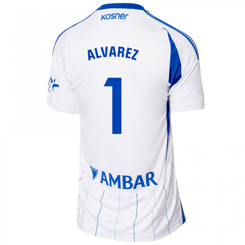 Niño Camiseta Cristian Álvarez #1 Rojo Blanco 1ª Equipación 2024/25 La Camisa Argentina