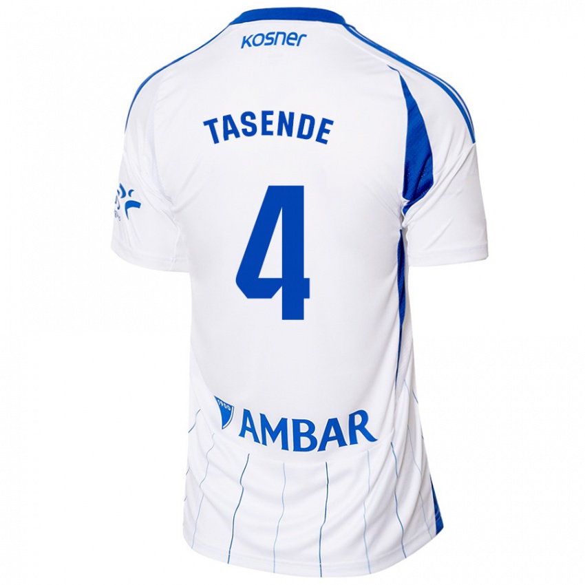 Niño Camiseta Dani Tasende #4 Rojo Blanco 1ª Equipación 2024/25 La Camisa Argentina