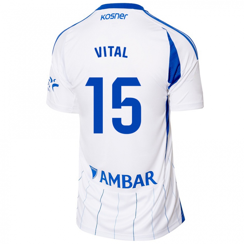 Niño Camiseta Bernardo Vital #15 Rojo Blanco 1ª Equipación 2024/25 La Camisa Argentina