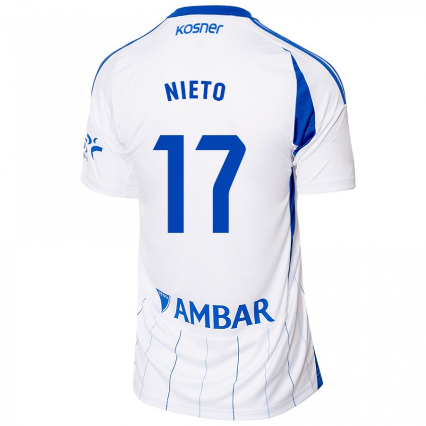 Niño Camiseta Carlos Nieto #17 Rojo Blanco 1ª Equipación 2024/25 La Camisa Argentina