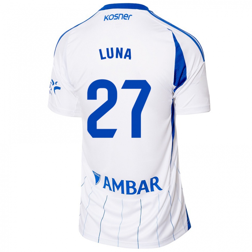 Niño Camiseta Marcos Luna #27 Rojo Blanco 1ª Equipación 2024/25 La Camisa Argentina