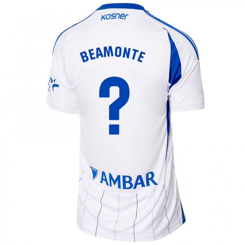 Niño Camiseta Adrián Beamonte #0 Rojo Blanco 1ª Equipación 2024/25 La Camisa Argentina