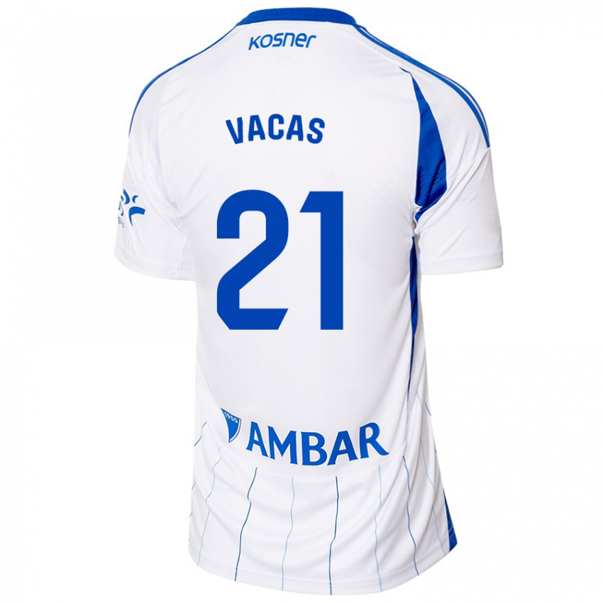 Niño Camiseta Óscar Vacas #21 Rojo Blanco 1ª Equipación 2024/25 La Camisa Argentina