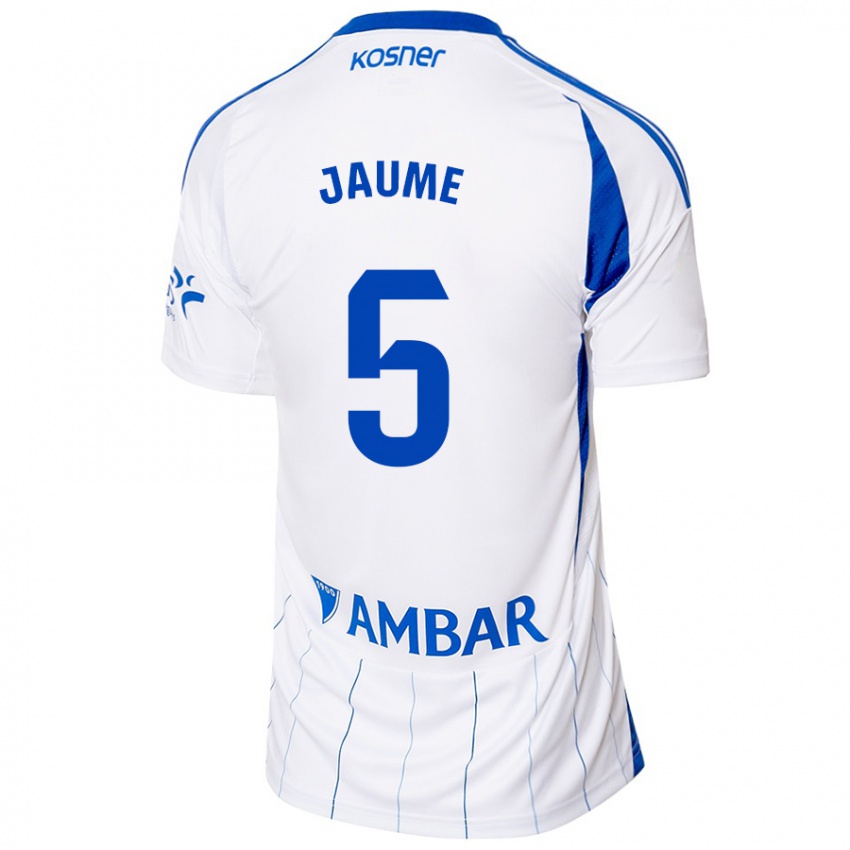 Niño Camiseta Jaume Grau #5 Rojo Blanco 1ª Equipación 2024/25 La Camisa Argentina