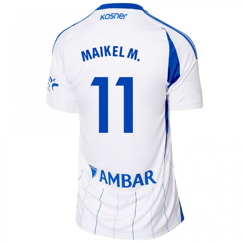 Niño Camiseta Maikel Mesa #11 Rojo Blanco 1ª Equipación 2024/25 La Camisa Argentina