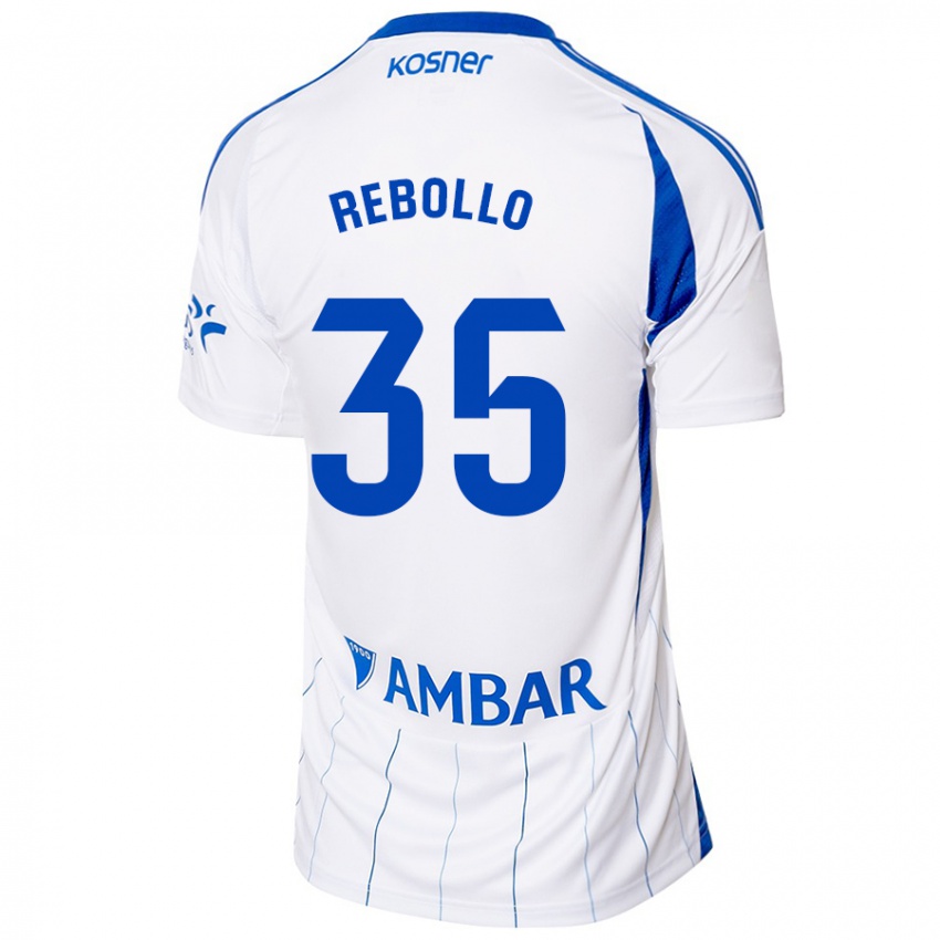 Niño Camiseta Dani Rebollo #35 Rojo Blanco 1ª Equipación 2024/25 La Camisa Argentina