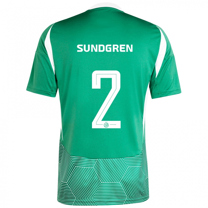 Niño Camiseta Daniel Sundgren #2 Verde Blanco 1ª Equipación 2024/25 La Camisa Argentina